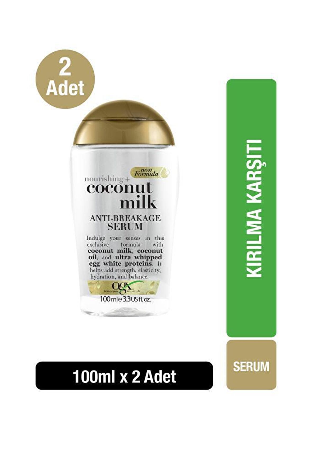 OGX Besleyici ve Kırılma Karşıtı Coconut Milk Serum 100 ml x2